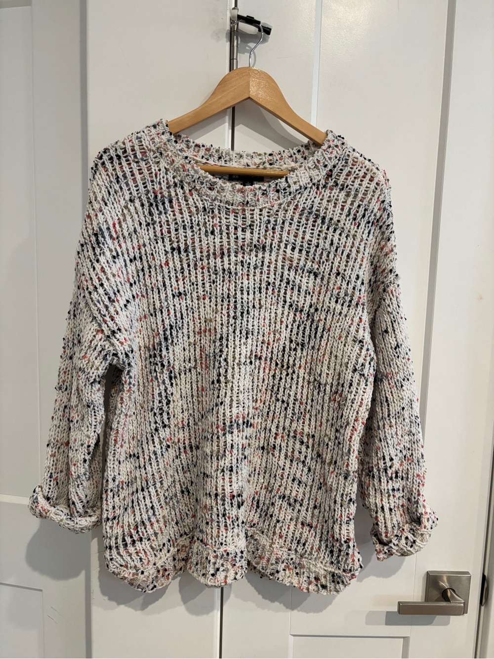 Cable & Gauge Cream Speckled Crewneck Sweater
